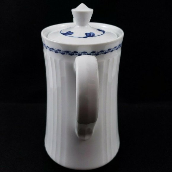 Royal Worcester Coffee Pot White With Blue Leaves - Picture 6 of 12